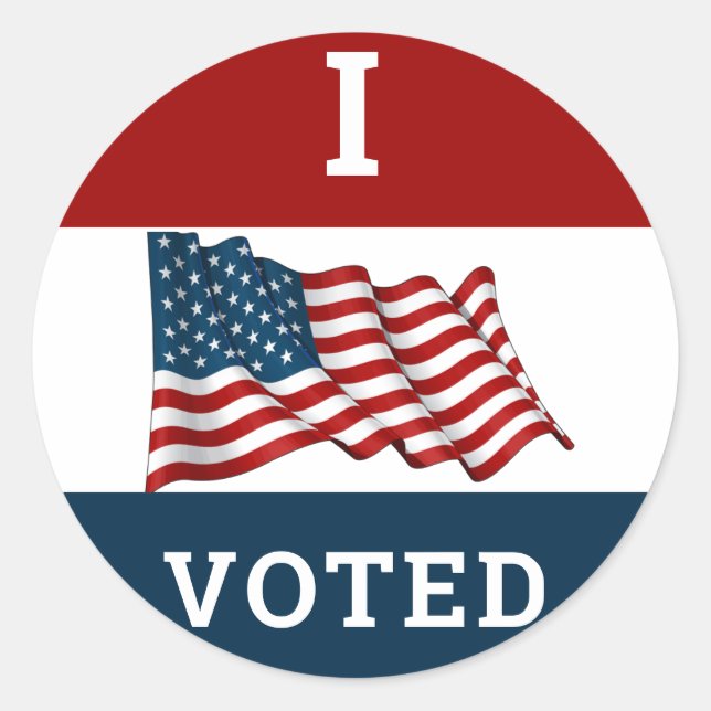 Sticker Rond J'Ai Voté Les Élections De 2024 Avec Drapeau Améri (Devant)