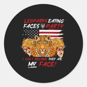 Sticker Rond J'Ai Voté Pour Les Léopards Manger Faces Fête Funn