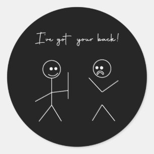Sticker Rond J'Ai Votre Bâton Dos Figure Friendship Novelty Sa
