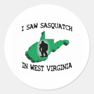 Sticker Rond J'Ai Vu Sasquatch En Virginie Occidentale