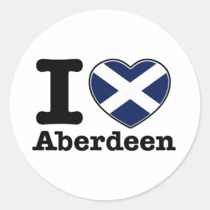 Sticker Rond J'aime Aberdeen