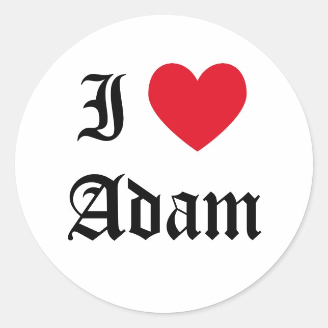 Sticker Rond J'aime Adam (Devant)