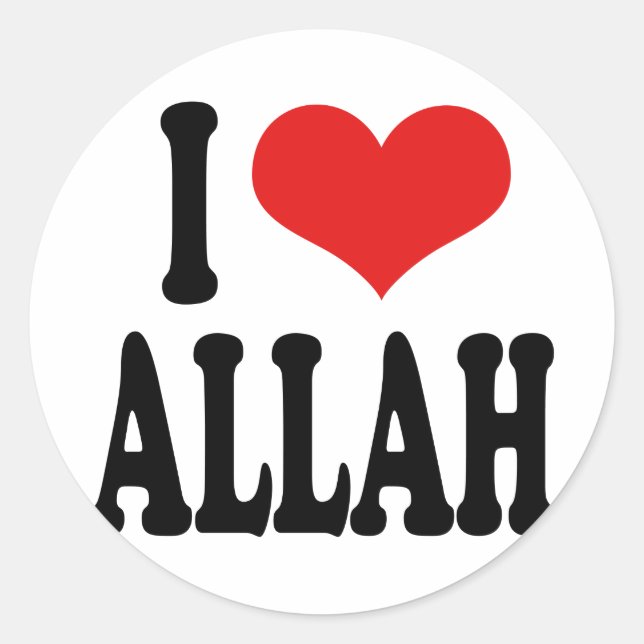 Sticker Rond J'aime Allah (Devant)