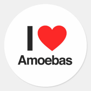 Sticker Rond j'aime amoebas