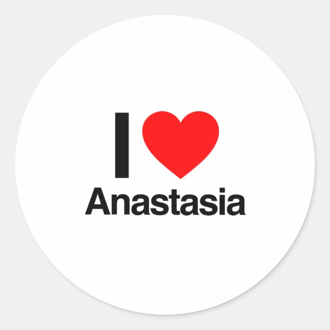 Sticker Rond j'aime anastasia (Devant)