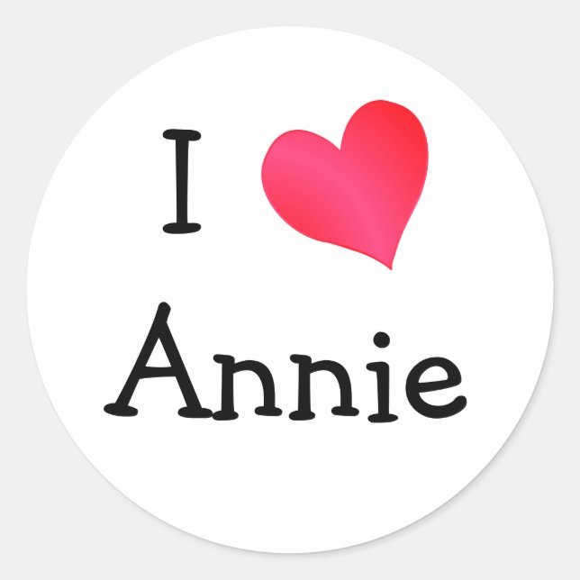 Sticker Rond J'aime Annie (Devant)
