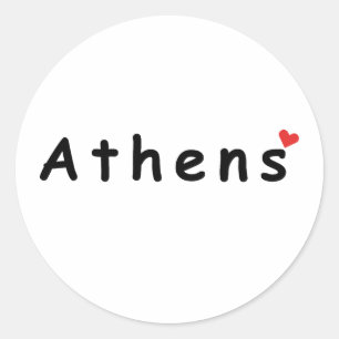Sticker Rond J'aime Athènes Grèce