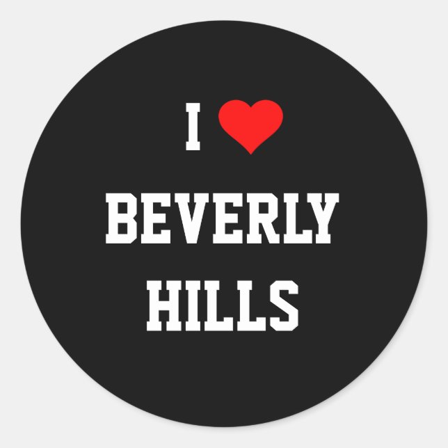 Sticker Rond J'aime Beverly Hills (Devant)