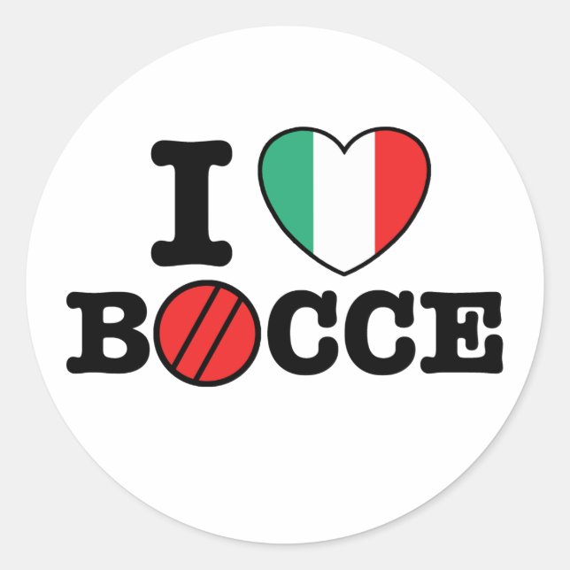 Sticker Rond J'aime Bocce (Devant)