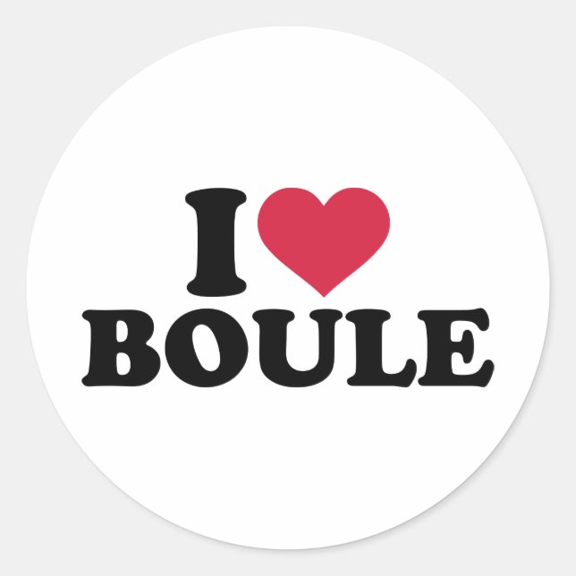 Sticker Rond J'aime Boule Petanque (Devant)