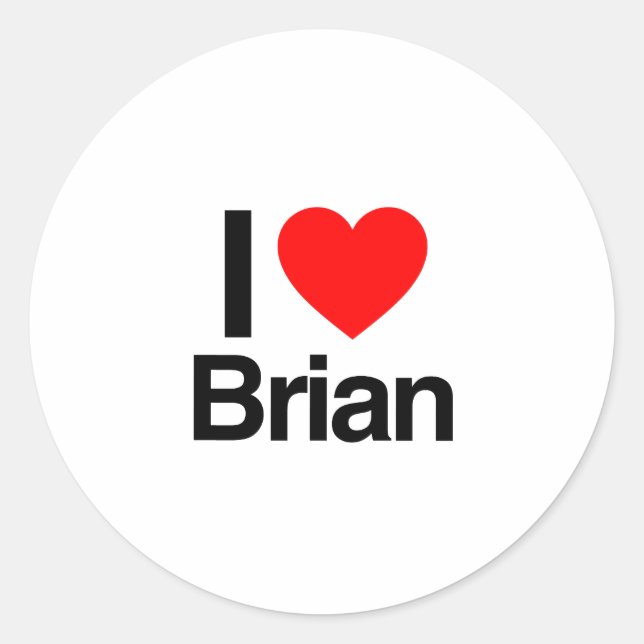 Sticker Rond j'aime brian (Devant)