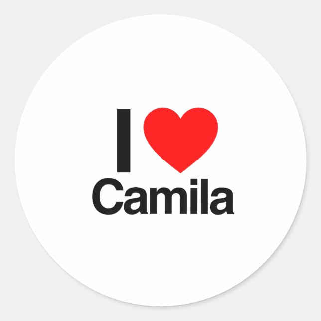 Sticker Rond j'aime camila (Devant)