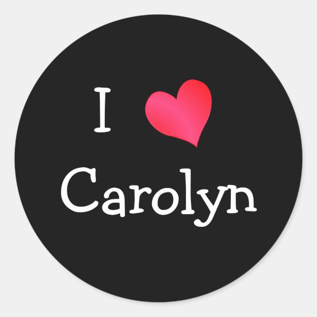 Sticker Rond J'aime Carolyn (Devant)