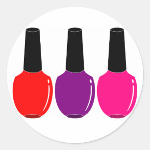 Sticker Rond J'Aime Clou Polonais Rouge Rose Violet Clou Polona