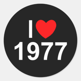 Sticker Rond J'aime (coeur) 1977