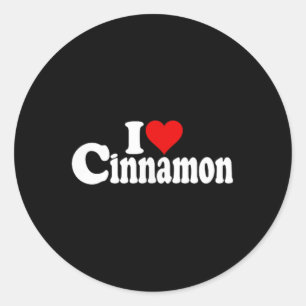 Sticker Rond J'aime Coeur cannelle épice
