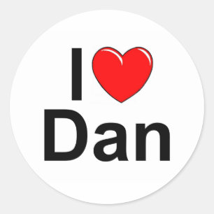 Sticker Rond J'aime (coeur) Dan