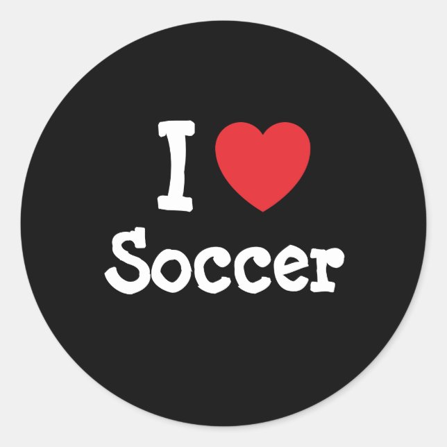 Sticker Rond J'aime Coeur de Football personnalisé (Devant)