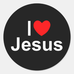 Sticker Rond J'aime (coeur) Jésus