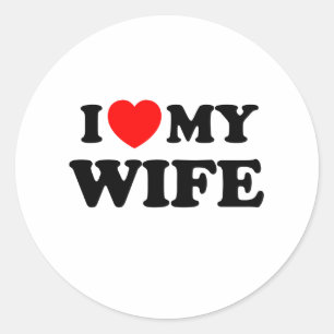 Sticker Rond J'aime (cœur) ma femme