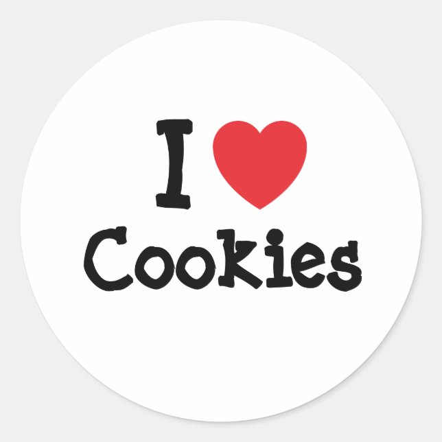 Sticker Rond J'aime Coeurs Cookies T-Shirt (Devant)