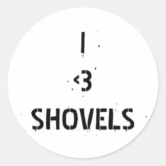 Sticker Rond J'aime collant de pelles