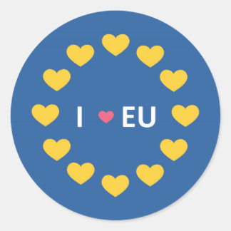 Sticker Rond J'aime coller pare-chocs de l'UE - rester - référe