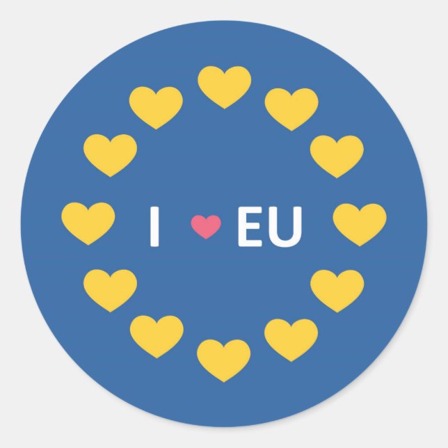 Sticker Rond J'aime coller pare-chocs de l'UE - rester - référe (Devant)