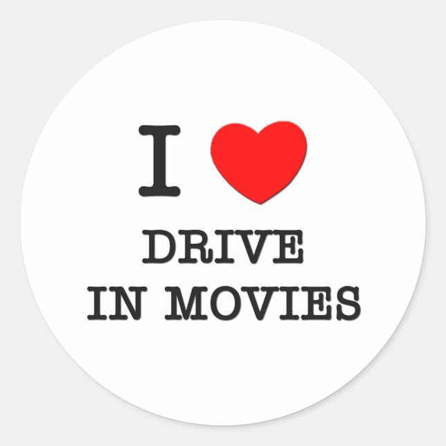 Sticker Rond J'Aime Conduire Dans Les Films (Devant)
