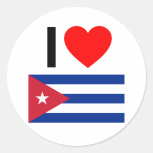 Sticker Rond j'aime cuba
