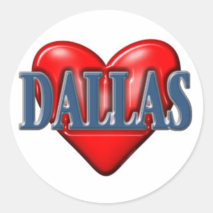 Sticker Rond J'aime Dallas le Texas