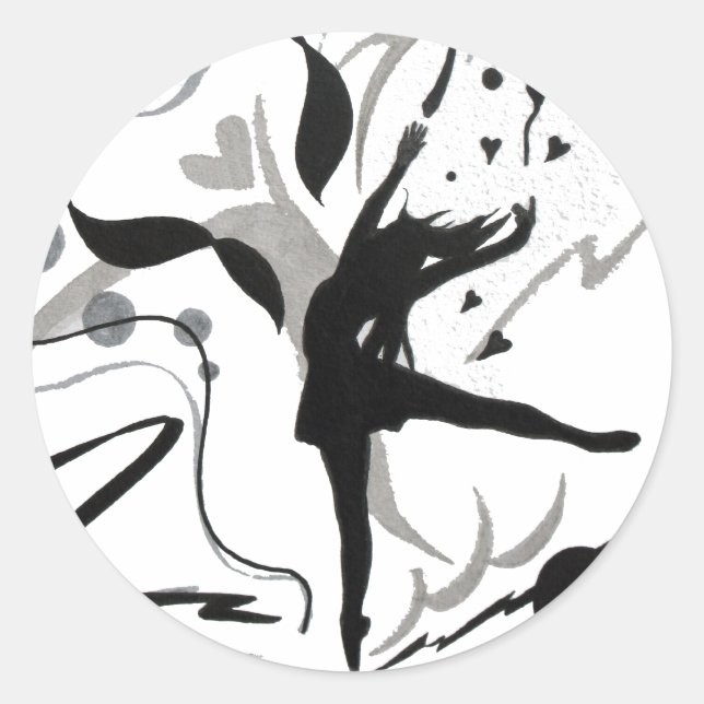 Sticker Rond J'Aime Danser (Devant)