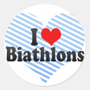 Sticker Rond J'aime des biathlons