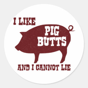 Sticker Rond J'aime des bouts de porc et je ne peux pas me
