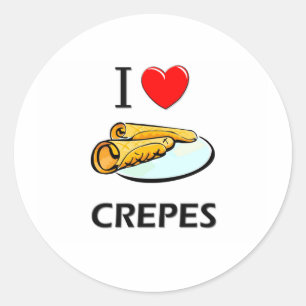 Sticker Rond J'aime des crêpes