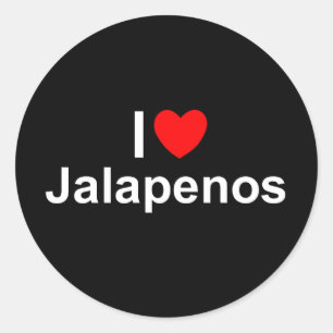 Sticker Rond J'aime des Jalapenos (de coeur)
