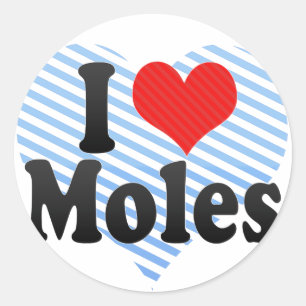 Sticker Rond J'aime des taupes