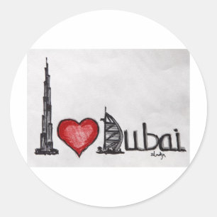 Sticker Rond J'aime Dubaï