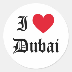 Sticker Rond J'aime Dubaï