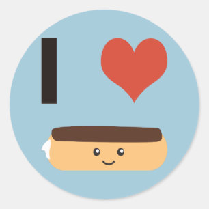 Sticker Rond J'aime Eclair