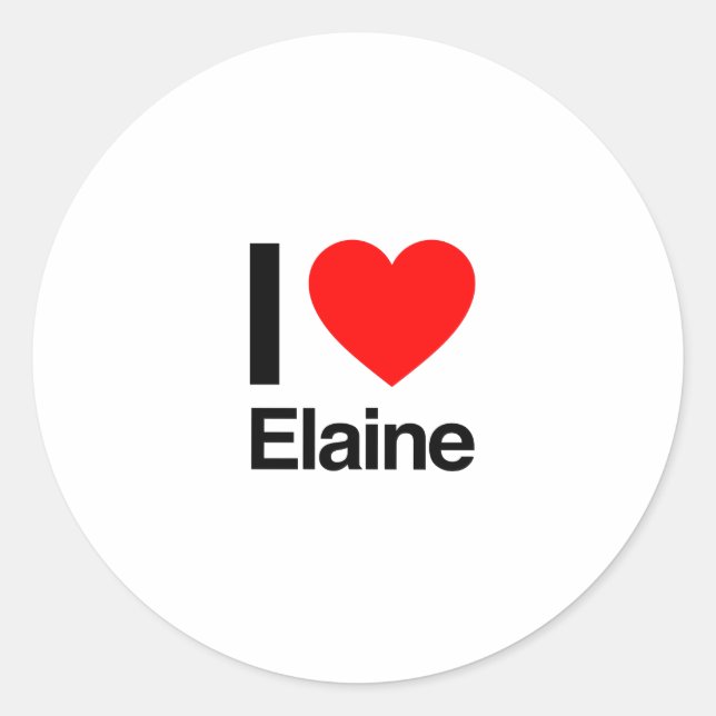 Sticker Rond j'aime elaine (Devant)