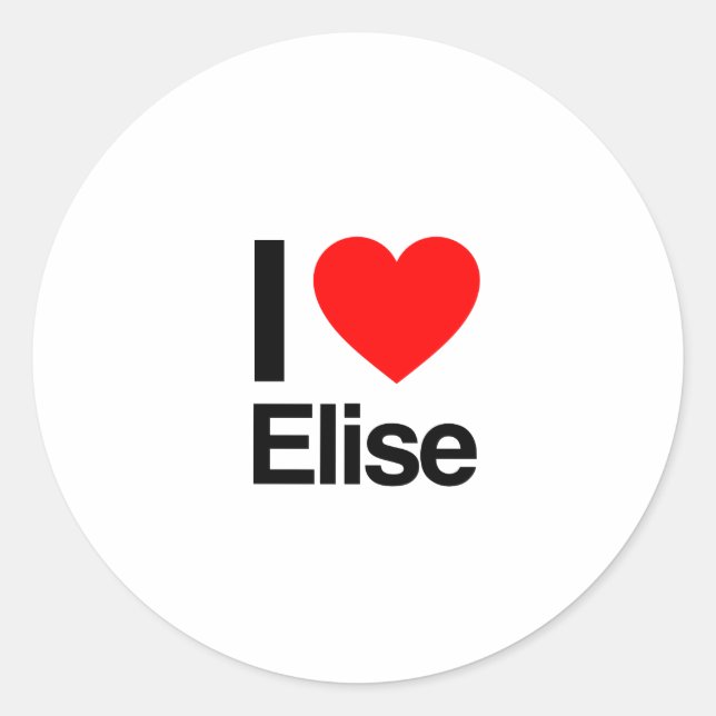Sticker Rond j'aime elise (Devant)