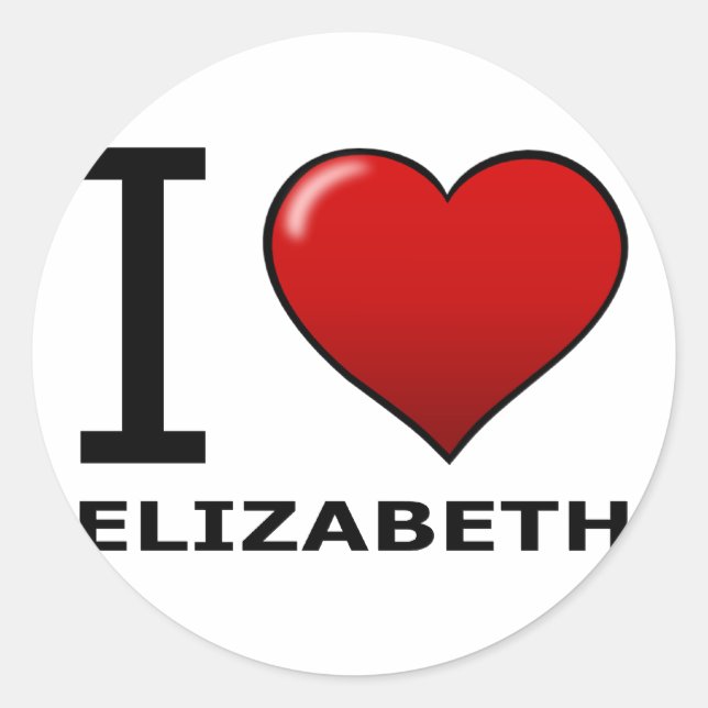 STICKER ROND J'AIME ELIZABETH, NJ - NEW JERSEY (Devant)