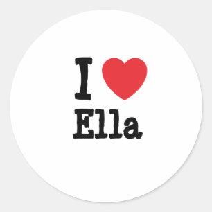 Sticker Rond J'aime Ella coeur T-shirt