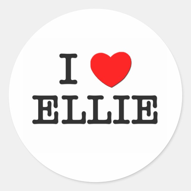 Sticker Rond J'aime Ellie (Devant)