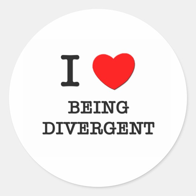 Sticker Rond J'Aime Être Divergent (Devant)