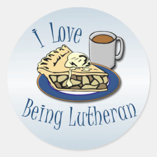 Sticker Rond J'aime être luthérien drôle