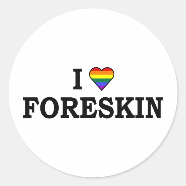 Sticker Rond J'Aime Foreskin (Devant)