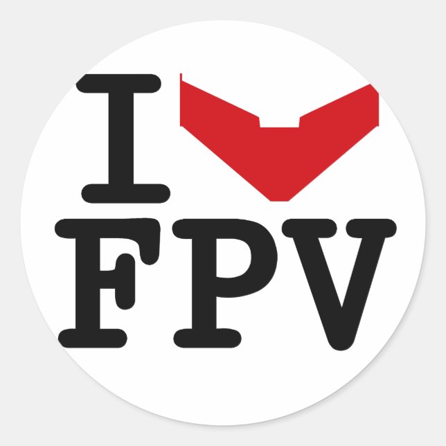Sticker Rond J'aime FPV (Devant)