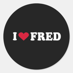 STICKER ROND J'AIME FRED